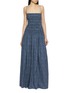 MATTEAU Shirred Drop Waist Printed Maxi Dress