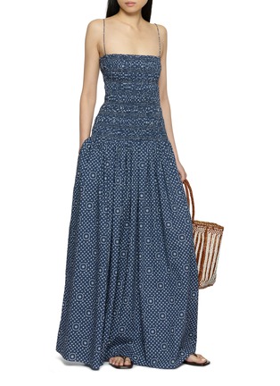 Figure View - Click To Enlarge - MATTEAU - Shirred Drop Waist Printed Maxi Dress
