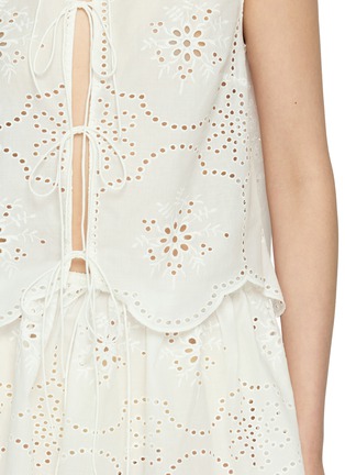  - MATTEAU - Broderie Open Tie Front Cotton Blouse