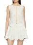 MATTEAU Broderie Open Tie Front Cotton Blouse