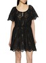 MATTEAU Broderie Scalloped Hem Cotton Mini Dress