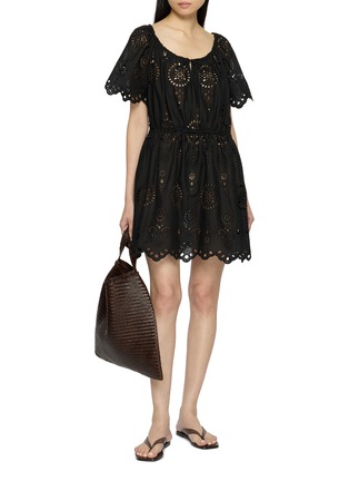 Figure View - Click To Enlarge - MATTEAU - Broderie Scalloped Hem Cotton Mini Dress