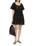 Figure View - Click To Enlarge - MATTEAU - Broderie Scalloped Hem Cotton Mini Dress