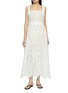 MATTEAU Broderie Shoulder Tie Cotton Midi Dress