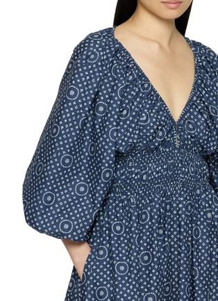  - MATTEAU - Shirred Plunge Cotton Midi Dress
