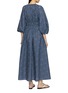 Back View - Click To Enlarge - MATTEAU - Shirred Plunge Cotton Midi Dress