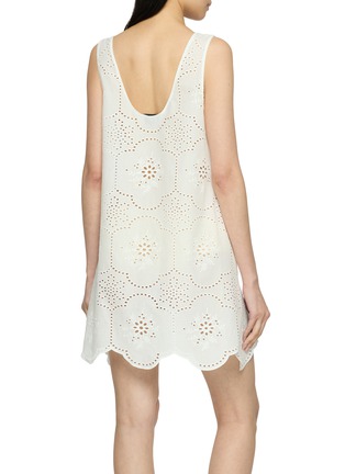 Back View - Click To Enlarge - MATTEAU - Broderie Scalloped Hem Cotton Tank Mini Dress