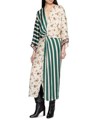 Figure View - Click To Enlarge - ME369 - Camila Twisted Mixed Print Midi Dress