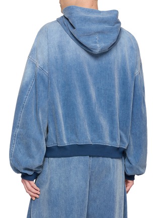 Back View - Click To Enlarge - ALEXANDERWANG - Oversized Brushed Denim Hoodie
