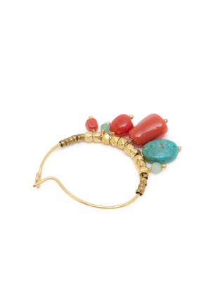 Detail View - Click To Enlarge - UNTITLEDITION - Beaded Vermeil Silver Hoop Earrings
