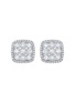 LC COLLECTION JEWELLERY Square 18K White Gold Diamond Earrings