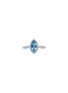 LC COLLECTION JEWELLERY 14K White Gold Diamond Aquamarine Ring — US 7