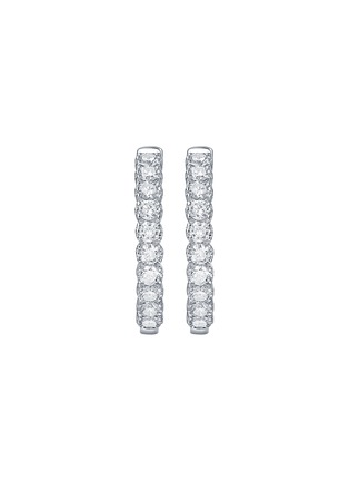 Detail View - Click To Enlarge - LC COLLECTION JEWELLERY - 18K White Gold Diamond Hoop Earrings