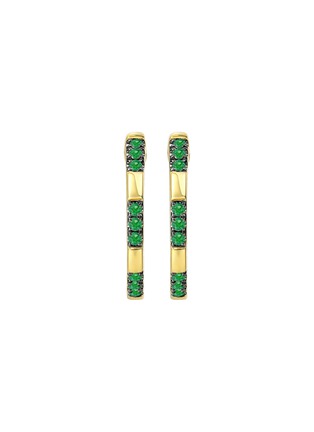 Detail View - Click To Enlarge - LC COLLECTION JEWELLERY - 18K Gold Emerald Hoop Earrings