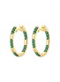 LC COLLECTION JEWELLERY 18K Gold Emerald Hoop Earrings