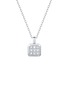 LC COLLECTION JEWELLERY 18K White Gold Princess Cut Diamond Pendant Necklace