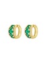 LC COLLECTION JEWELLERY 18K Gold Diamond Emerald Hoop Earrings