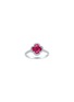 LC COLLECTION JEWELLERY Floral 14K White Gold Diamond Ruby Ring — Size US 7