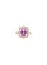 LC COLLECTION JEWELLERY 14K Rose Gold Diamond Amethyst Ring — Size US 7