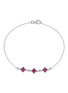 LC COLLECTION JEWELLERY Floral 18K White Gold Diamond Ruby Bracelet
