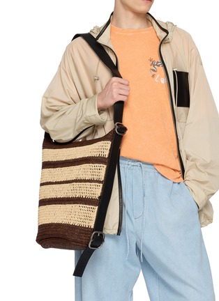 Figure View - Click To Enlarge - LOEWE - Medium Loop Raffia Bucket Bag