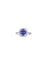 LC COLLECTION JEWELLERY 18K White Gold Diamond Blue Sapphire Ring — Size HK 14 /EU 54