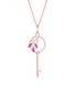 LC COLLECTION JEWELLERY 18K Rose Gold Diamond Ruby Pendant