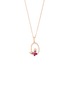 LC COLLECTION JEWELLERY 18K Rose Gold Diamond Ruby Pendant