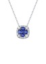 LC COLLECTION JEWELLERY 18K White Gold Diamond Blue Sapphire Necklace
