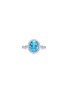 LC COLLECTION JEWELLERY 14K White Gold Diamond Blue Topaz Ring — Size US 7