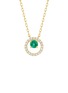 LC COLLECTION JEWELLERY 18K Gold Diamond Emerald Necklace