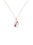 LC COLLECTION JEWELLERY 18K Rose Gold Diamond Ruby Pendant Necklace