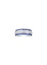 LC COLLECTION JEWELLERY 14K White Gold Baguette Cut Diamond Blue Sapphire Ring — Size US 7