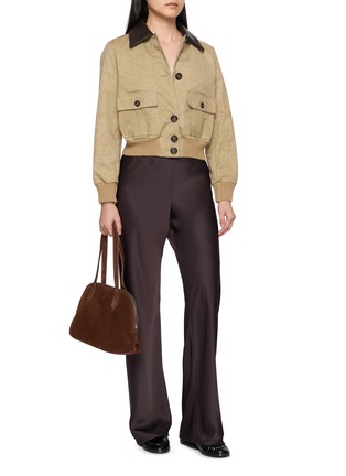Figure View - Click To Enlarge - VALSTAR - Valstarino Padded Cropped Contrast Collar Jacket