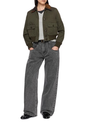 Figure View - Click To Enlarge - VALSTAR - Valstarino Padded Cropped Contrast Collar Jacket