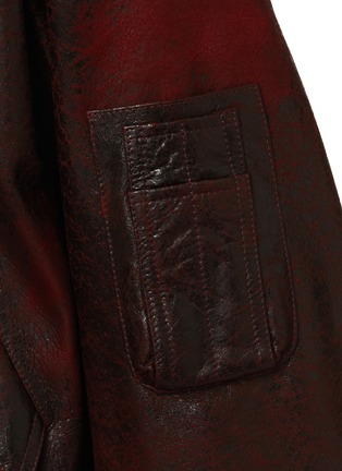  - VALSTAR - Oversized Craquelé Leather Bomber Jacket