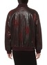 Back View - Click To Enlarge - VALSTAR - Oversized Craquelé Leather Bomber Jacket