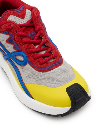 Detail View - Click To Enlarge - LOEWE - Pogo Layered Technical Knit and Suede Men's Sneakers