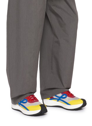 Figure View - Click To Enlarge - LOEWE - Pogo Layered Technical Knit and Suede Men's Sneakers