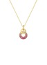 LC COLLECTION JEWELLERY 18K Gold Diamond Pink Sapphire Pendant Necklace