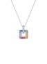 LC COLLECTION JEWELLERY 18K White Gold Diamond Multi Sapphire Ruby Pendant Necklace