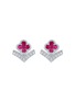 LC COLLECTION JEWELLERY 18K White Gold Diamond Ruby Earrings