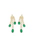 LC COLLECTION JEWELLERY 18K Yellow Gold Diamond Emerald Earrings
