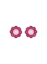 LC COLLECTION JEWELLERY 18K Rose Gold Diamond Ruby Earrings