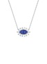 LC COLLECTION JEWELLERY 18K White Gold Taper Cut Diamond Blue Sapphire Necklace