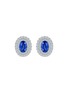 LC COLLECTION JEWELLERY 18K White Gold Diamond Blue Sapphire Earrings