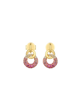 Detail View - Click To Enlarge - LC COLLECTION JEWELLERY - 18K Yellow Gold Diamond Pink Sapphire Earrings