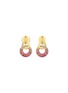 Detail View - Click To Enlarge - LC COLLECTION JEWELLERY - 18K Yellow Gold Diamond Pink Sapphire Earrings