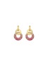 LC COLLECTION JEWELLERY 18K Yellow Gold Diamond Pink Sapphire Earrings
