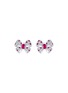 LC COLLECTION JEWELLERY 18K White Gold Diamond Ruby Earrings